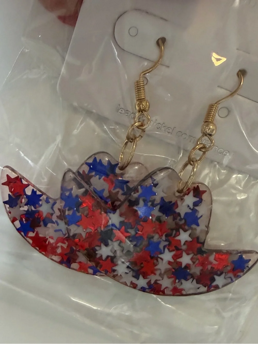 Patriotic Assorted Red White Blue Star & Flag Earrings Set